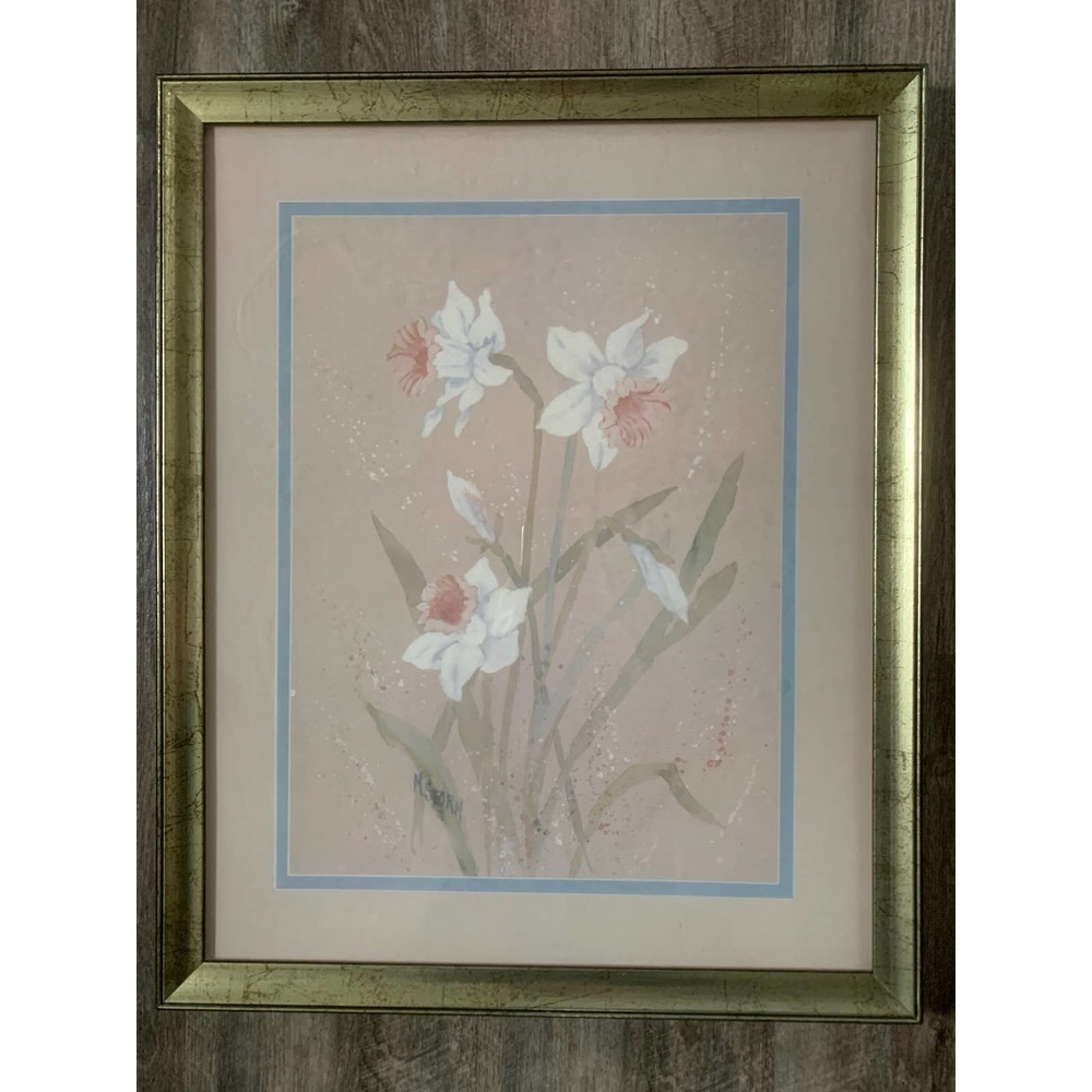 White Daffodils, M Storm Framed Print